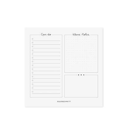 Notizblock "Can do" von Eulenschnitt, Platz für Can dos und kleine Notizen. Vor weißem Hintergrund