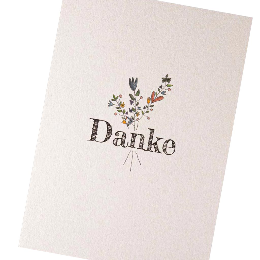 Postkarte Danke - Blumen