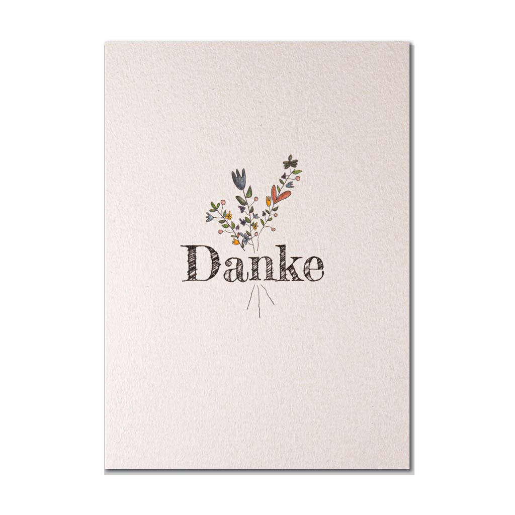 Postkarte Danke - Blumen