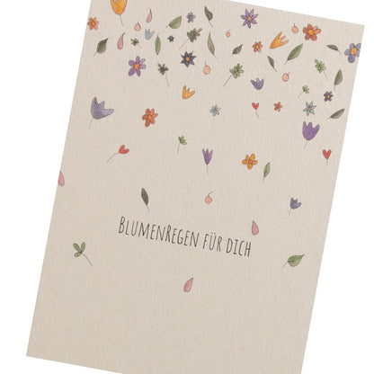 Postkarte Blumenregen