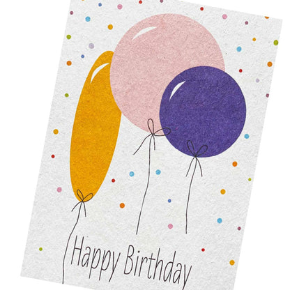 Postkarte Happy Birthday - große Ballons