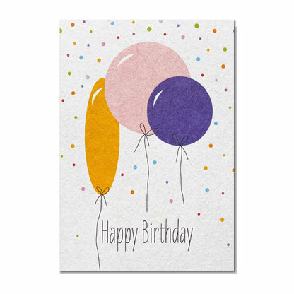 Postkarte Happy Birthday - große Ballons