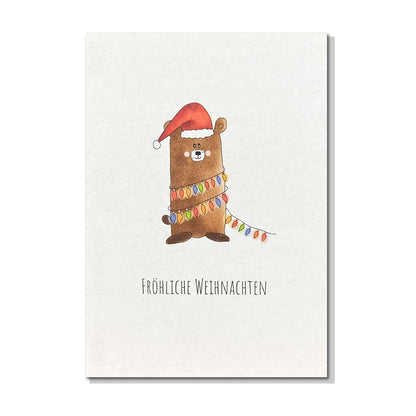 Postkarte Weihnachtsbär