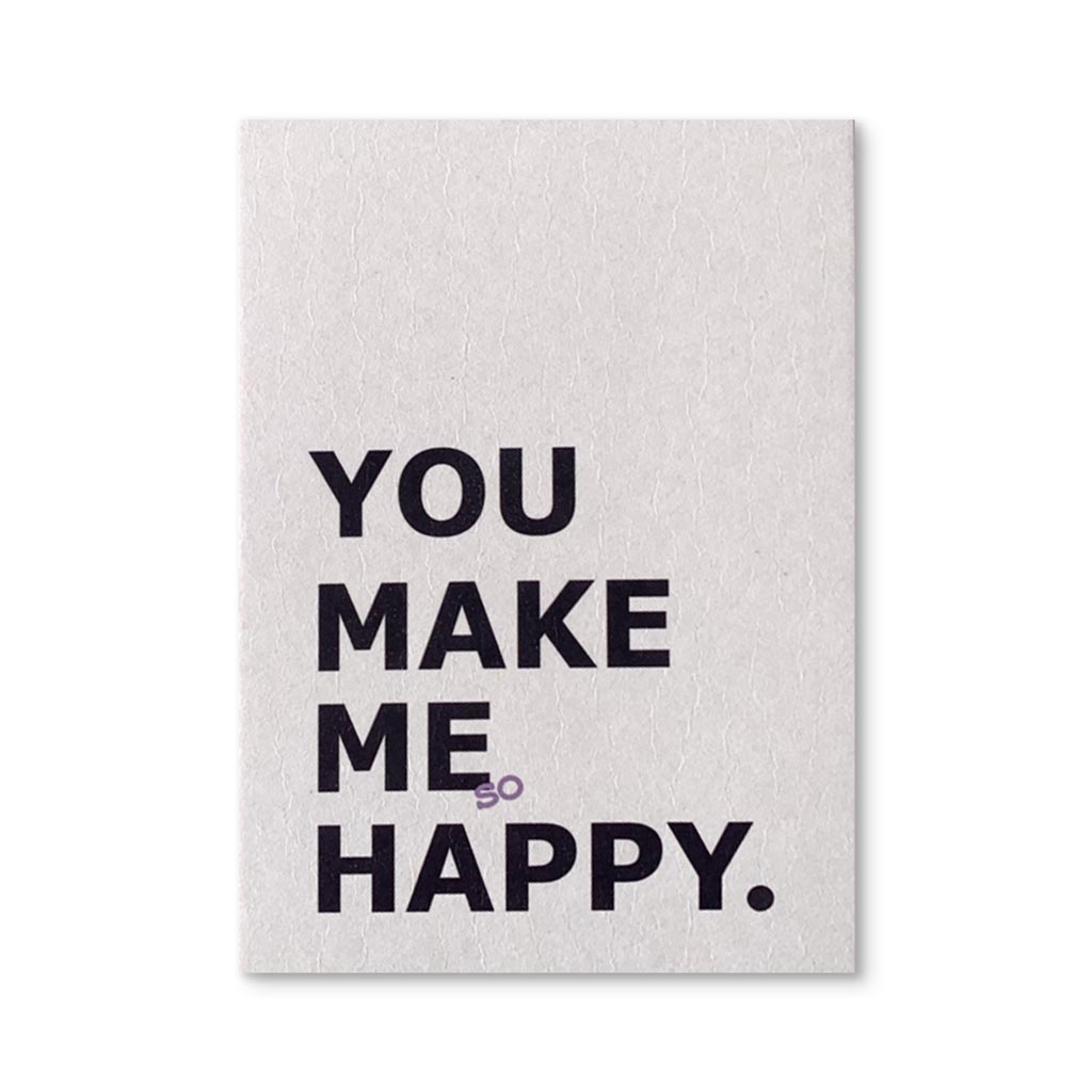 Postkarte "You make me so happy" aus finnischer Holzpappe von Hej Ibiza