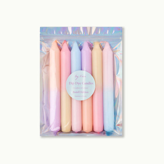 Dip Dye Candles 6er-Set - Pastell