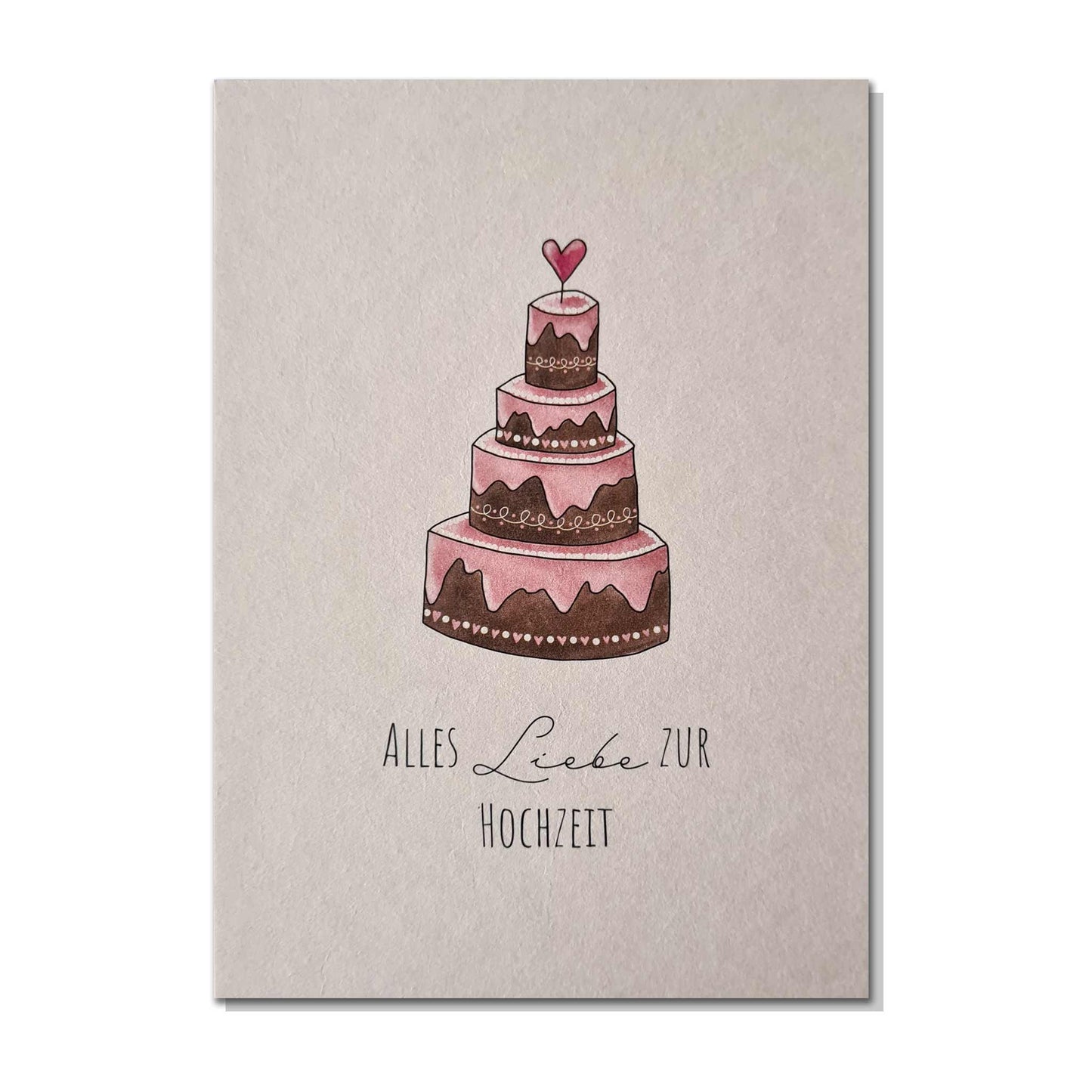 Postkarte Hochzeitstorte